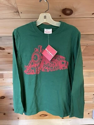 NUEVO CON ETIQUETAS Camisa Hanna Andersson VERDE BOSQUE Locomotora Tren Motor Talla 130 u 8 Foto 1 de 4