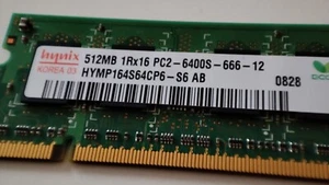 512Mb Hynix 512Mb 1Rx16 PC2-6400S-666-12 DDR2 RAM laptop geheugen - Afbeelding 1 van 3