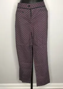 Pantaloni Natalie Fit Brooks Brothers Blu Rosso Bianco Stampa Multicolore Nuovi con etichette Taglia 12 - Foto 1 di 8