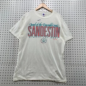 VTG 90s Sandestin Golf Course Shirt Mens Large White Single Stitch USA 21x29.5 - Picture 1 of 15