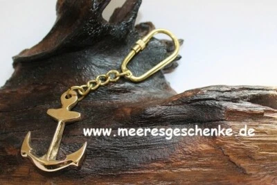 SEA-CLUB Schlüsselanhänger Anker ca. 4,5 x 3 cm, Länge ca. 11 cm Messing