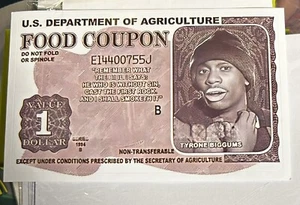 Funny Tyrone Biggums Food Coupon Large Chip Credit Card Sticker - Picture 1 of 1