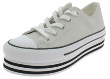 ladies white leather converse trainers