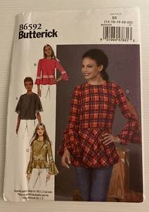 Butterick B6592 Sewing Pattern Ladies' Tops Sizes: 14-22 Plus Size - Picture 1 of 7