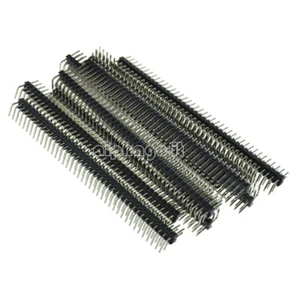5PCS 2.54mm 2 x 40 Pin Male Double Row Right Angle Pin Header Strip - Picture 1 of 4