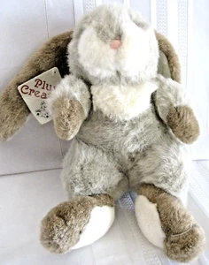 Peluche Creazioni 1991 Beige/Bianco Orecchio Lunghe Lop 12" Coniglietto Coniglio con Etichetta - Foto 1 di 9