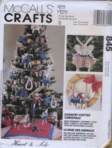 Patrón McCalls Costura Artesanía Decorativo Vacaciones Árbol de Navidad Adornos Animales - Imagen 1 de 2