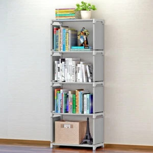 New book case 4 shelf metal gray storage new - Picture 1 of 2