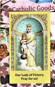 Nostra Signora della Vittoria + Preghiera a (2"" x 3 1/2") carta sacra pesante - Foto 1 di 2