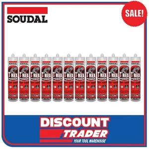 Soudal T-Rex Power Fast Grab 290ml SMX® Polymer Sealant Adhesive Clear 153387x12 - Picture 1 of 3