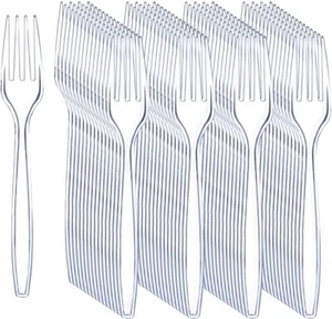 360 Pieces Clear Plastic Forks - Heavy Duty Plastic Forks BPA-Free - 6.7inch ... - Picture 1 of 6