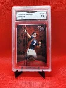 1999 Topps Team Finest #T6 Denver Broncos John Elway Red #054/500 GMA GEM MT 10