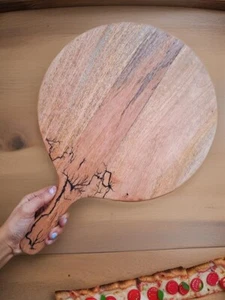 12" Wooden Pizza Board Round Serving Platter Cutting Board for Pizza, Bread Wood - Picture 1 of 12