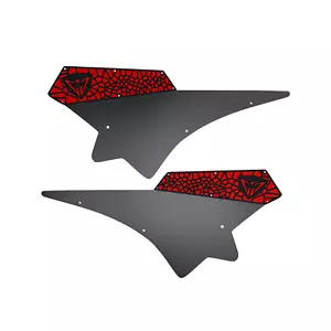 GAM Can am Maverick X3 2017-25 Side Racing Number Plates Holder Pair Black Red - Picture 1 of 8