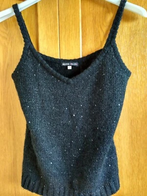 Top / Shirt in S von Silvian Heach, schwarz, Strick, Mohair, Pailletten, NEU - Bild 1 von 4