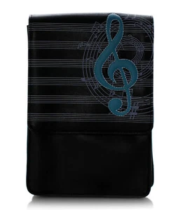 Shagwear Musical Crossbody Bag Purse, Black/Teal - Picture 1 of 4