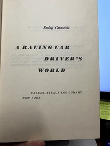 Vtg HC book, A Racing Car Driver's World by Rudolf Caracciola, 1961 - Picture 1 of 4