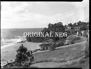 1930er Jahre Original Foto Negativ VICTORIA BEACH LAGUNA CA Street Houses G.I. Pitchford - Bild 1 von 3
