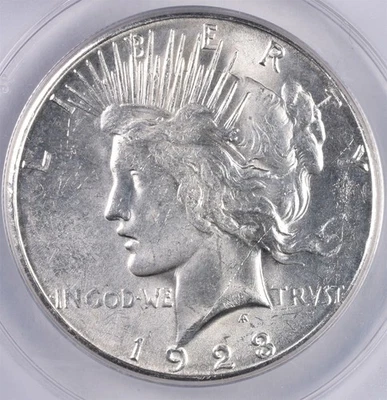 1923-S Peace Silver Dollar - ANACS MS61  - Image 1 of 3