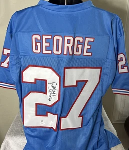 EDDIE GEORGE AUTOGRAPHED SIGNED HOUSTON OILERS JERSEY JSA COA - Picture 1 of 4