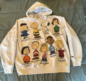 Lacoste X Peanuts Unisex Sweatshirt Hoodie White Size XXL - Picture 1 of 8