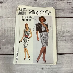 Simplicity 9608 Sewing Pattern Dress Sweetheart Neck Jacket Size 14-20 UNCUT - Picture 1 of 5