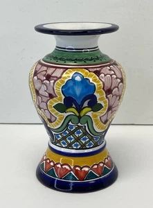 Talavera mexikanische signierte Kunstkeramik Blumenvase 5,25 Zoll - gebraucht, in einwandfreiem Zustand - Bild 1 von 7