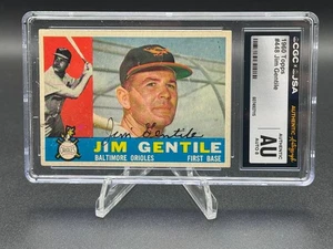⚾️ 1960 Topps Jim Gentile Signed Rookie Card #448 🔥 CGC x JSA Auto 8 🔥 - Picture 1 of 5