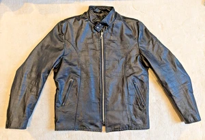 Vintage Excelled Cafe Racer Leather Jacket Size L Tall Made In USA - Picture 1 of 10