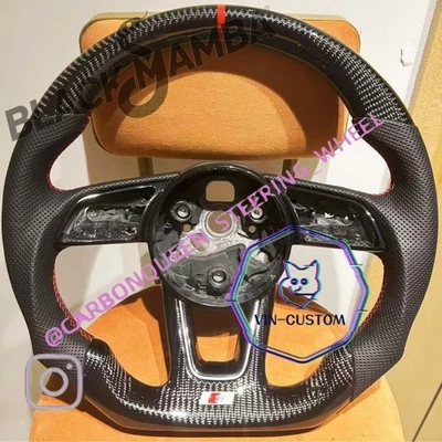 REAL CARBON FIBER Steering Wheel FOR AUDI A3A4/RS3RS5 17-21YEARS - Изображение 1 из 4