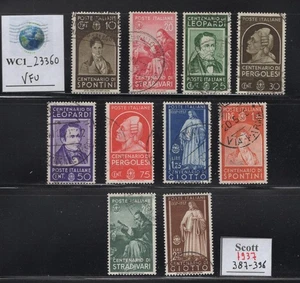WC1_23360.ITALIEN. Wertvoller 1937 BERÜHMTE ITALIENISCHE Satz. Sc.387-396. Gebraucht - Bild 1 von 1