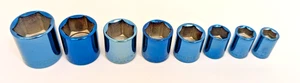Craftsman USA 8-Piece Limited Edition Titanium Blue SAE Socket Set / Lot - Picture 1 of 5