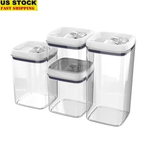 Contenedores de almacenamiento de alimentos apilables herméticos paquete de 4 botes organizadores sin BPA - Imagen 1 de 32