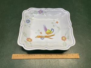 Seltene Longchamp Dekor Perouges Faiencerie de Pornic France quadratische Servierschale - Bild 1 von 6