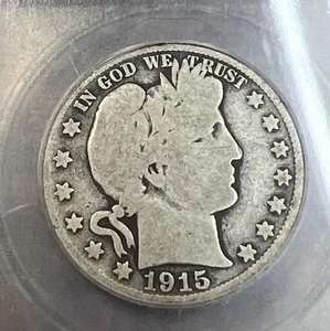 1915   Barber.  Half   Dollar G4 ICG    Free Shipping       Lot S81z82 - Picture 1 of 6