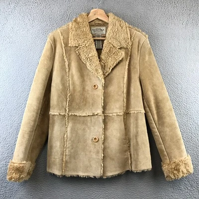 Sonoma Jean Company Womens Genuine Suede Shearling Lined Jacket M Beige - Image 1 of 4