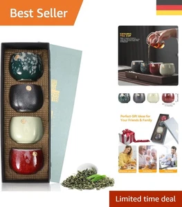 Vielseitiges 4er Set Keramik Teetassen – Handgefertigte japanische Sake-Becher - Bild 1 von 11