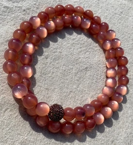 FREE Shipping Moonglow Autumn Brownish Peach Beaded Necklace Over The Head Rope - Picture 1 of 24