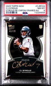 2023 Topps Now CJ STROUD ROOKIE CAMPAIGN FRAMED RC AUTO /99 SSP TEXANS ON CARD - Picture 1 of 2