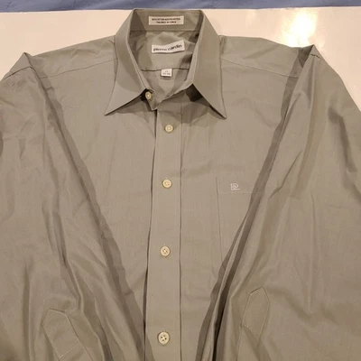 Pierre Cardin Mens 32/33 Button Up Long Sleeve Dress Shirt Light Olive Green - Image 1 of 4
