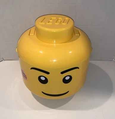 LEGO Cabeza Ladrillo Almacenamiento Clasificador Separador con 2 Bandejas y Mango Amarillo Sonrisa Grande Foto 1 de 4