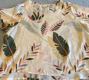 Cynthia Rowley Damen Plus 3X 100% Leinen Pullover Bluse Mehrfarbig - Bild 1 von 7