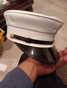 Midway Cap Men's White / Black Bell Crown Cap with Rayon Band Choose Size 7 3/8 - Picture 1 of 5