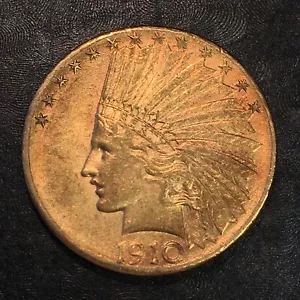 1910-D $10 Gold Indian Head - Nice Luster - High Quality Scans #P747 - Picture 1 of 2