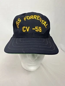 Vintage USS FORRESTAL CV-59 Form Fit Hat Cap - Picture 1 of 14