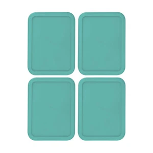 Replacement Lid for 6-CUP Pyrex Cover Rectangle (6.75" x 8.75") TURQUOISE 4-Pack - Picture 1 of 1