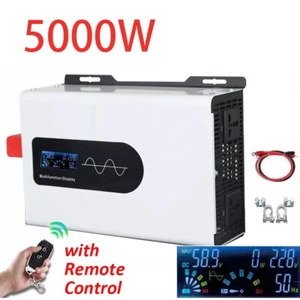 5000W LCD Power Inverter DC 24V To AC 110V Solar Pure Sine Wave Converter NewKB - Picture 1 of 10