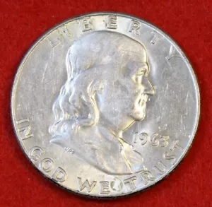 1963-D Franklin Half Dollar 90% Silver Coin Circulated FH563 - Picture 1 of 2