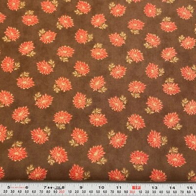 Aster Manor by 3 Sisters for Moda Florals Brown Cotton Fabric by the HALF YARD - Image 1 of 2