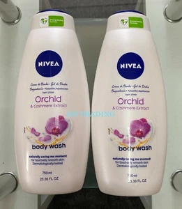 (2-pk) NIVEA ~ ORCHID CASHMERE EXTRACT Cream BODY WASH Biodegradable pH Balanced - Picture 1 of 4
